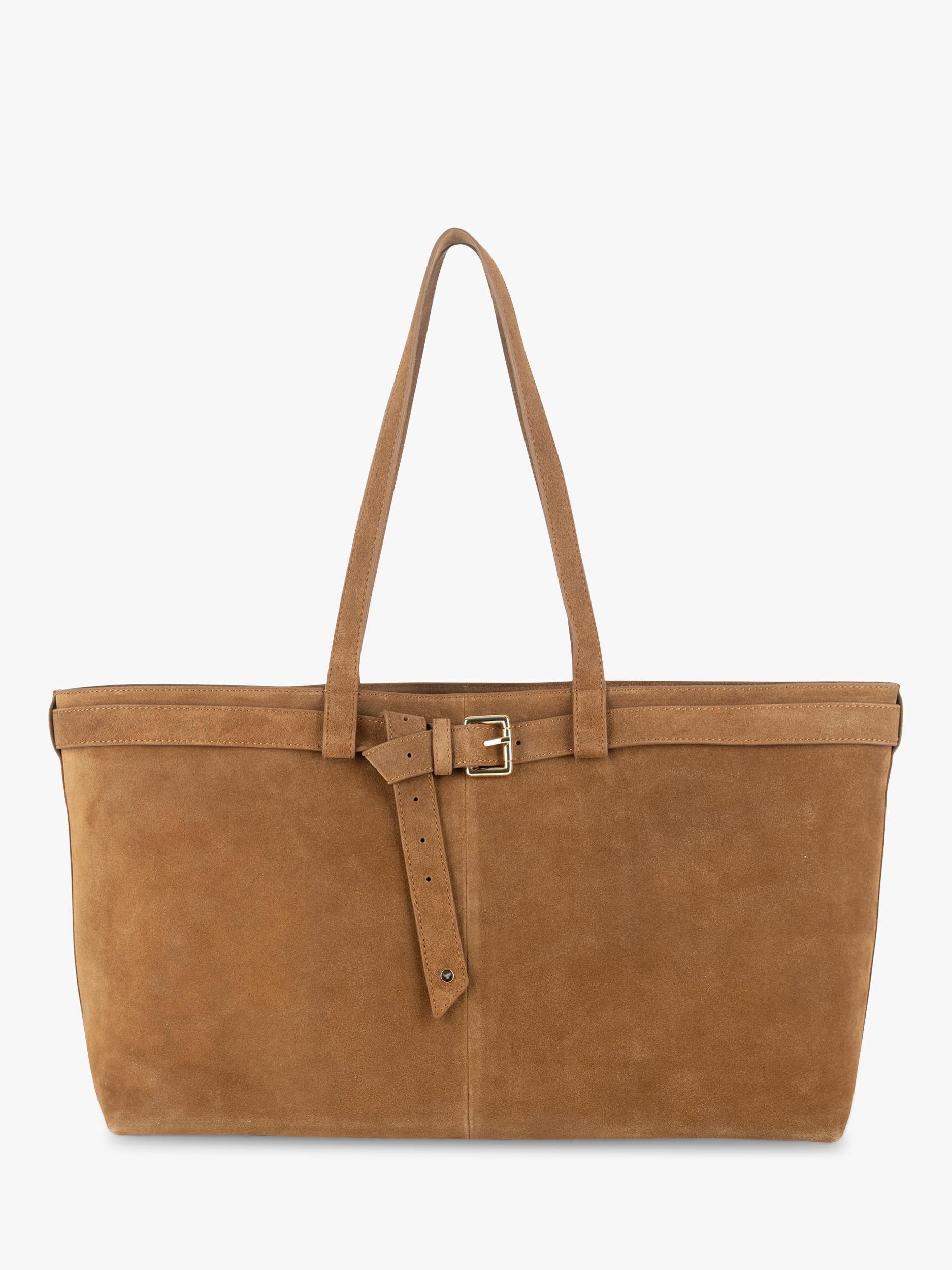 Apatchy London Esme East West suede shoulder bag, imported from the UK