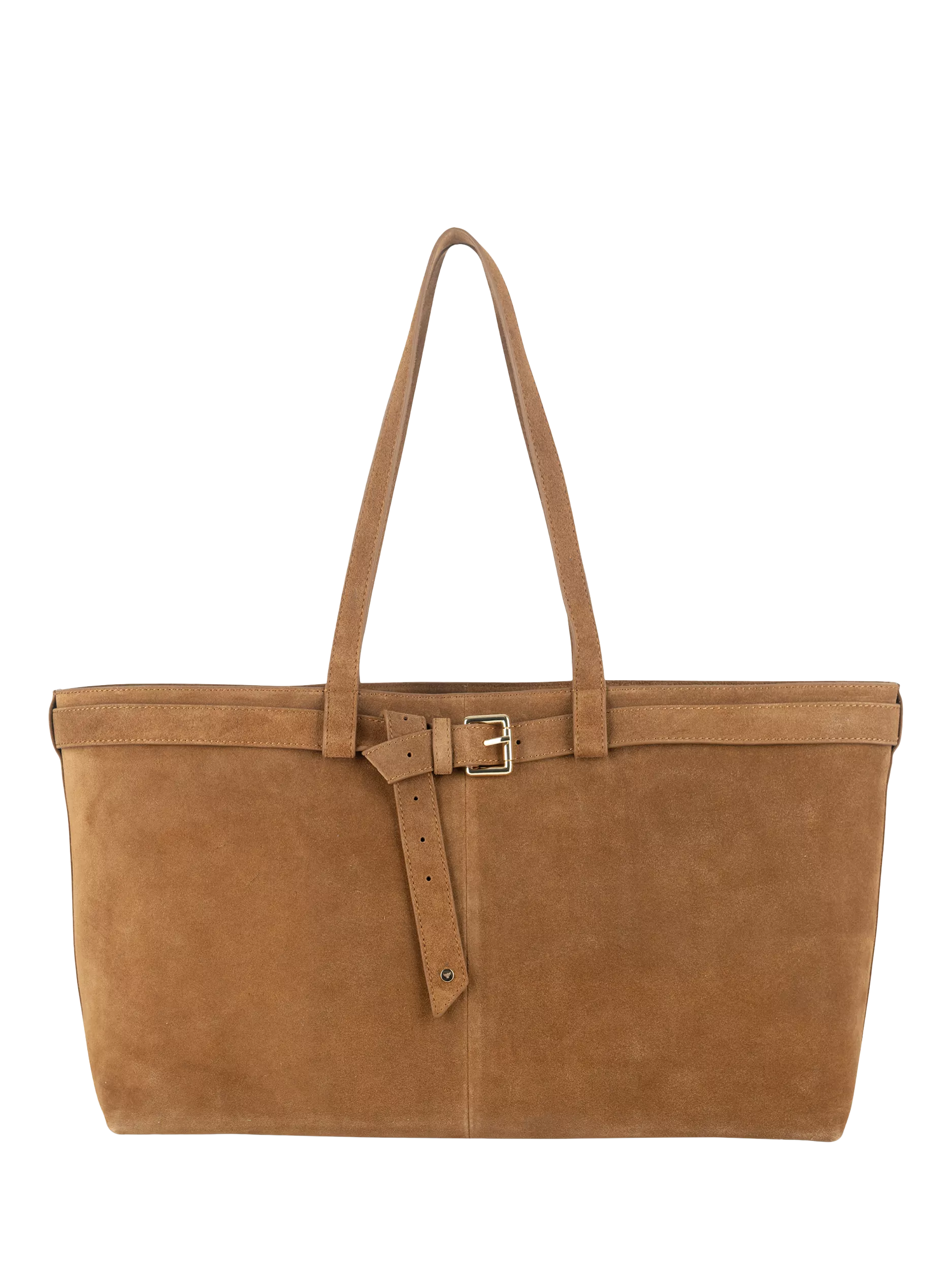 Apatchy London Esme East West Suede Shoulder Bag, Tan