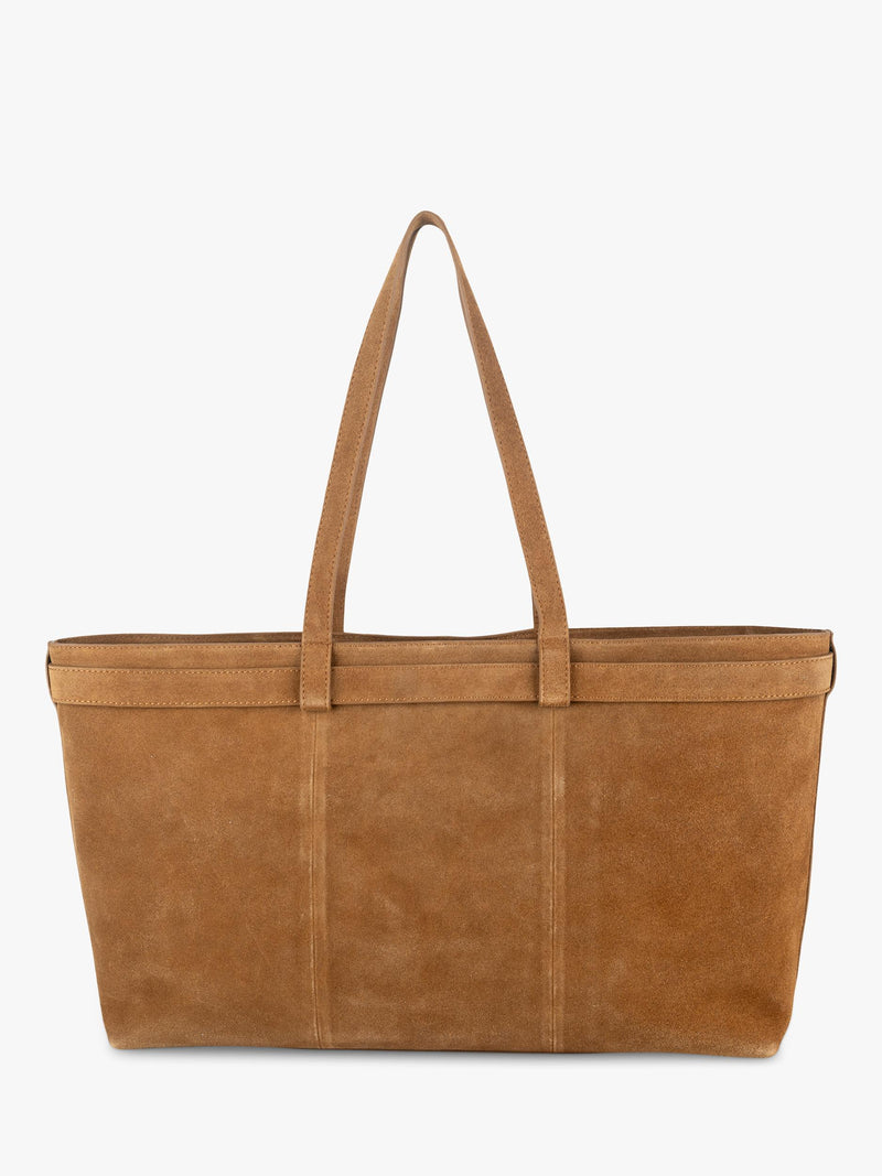 Apatchy London Esme East West suede shoulder bag, imported from the UK