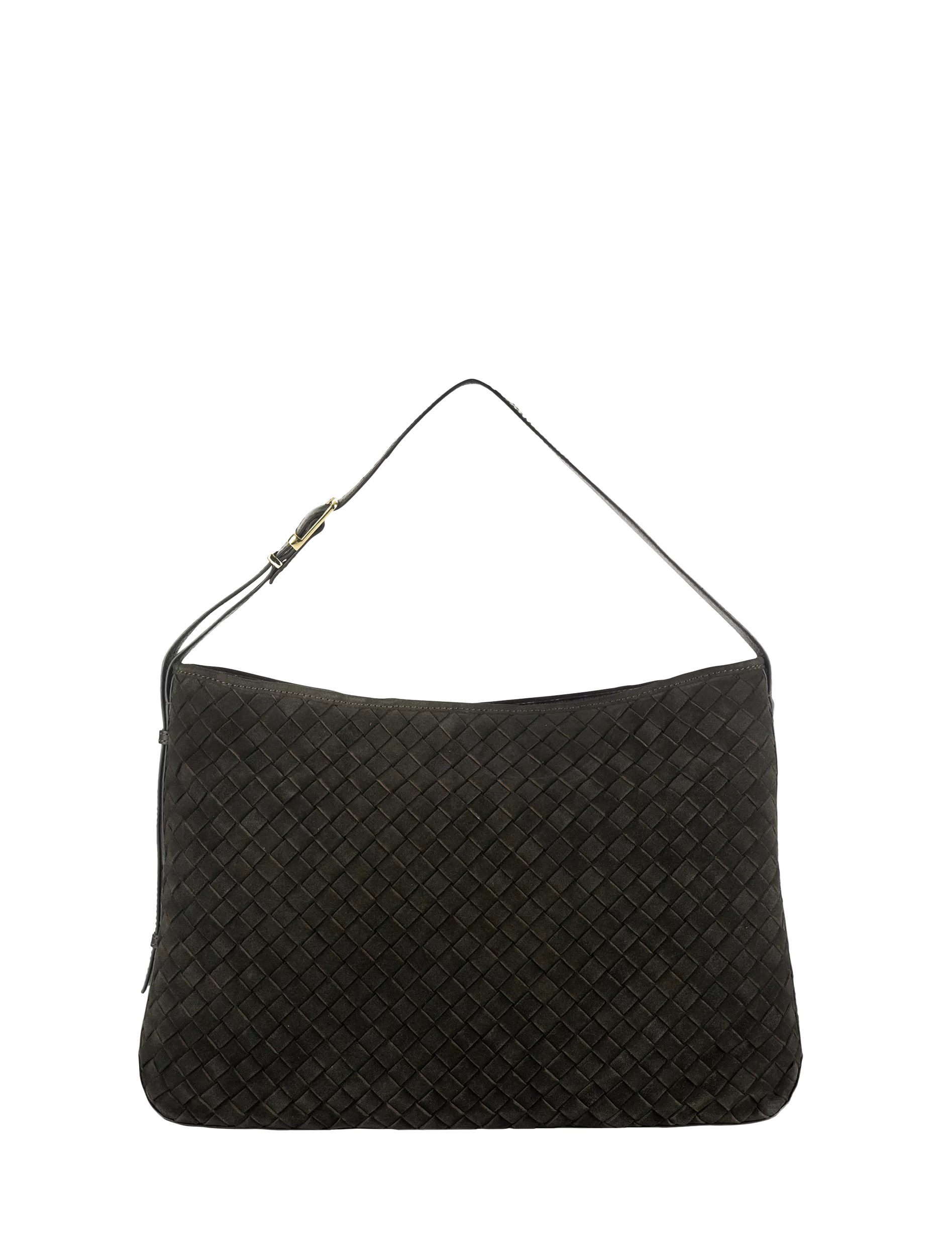 Apatchy London Holly woven suede handbag chocolate (British brand)