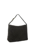 Apatchy London Holly woven suede handbag chocolate (British brand)