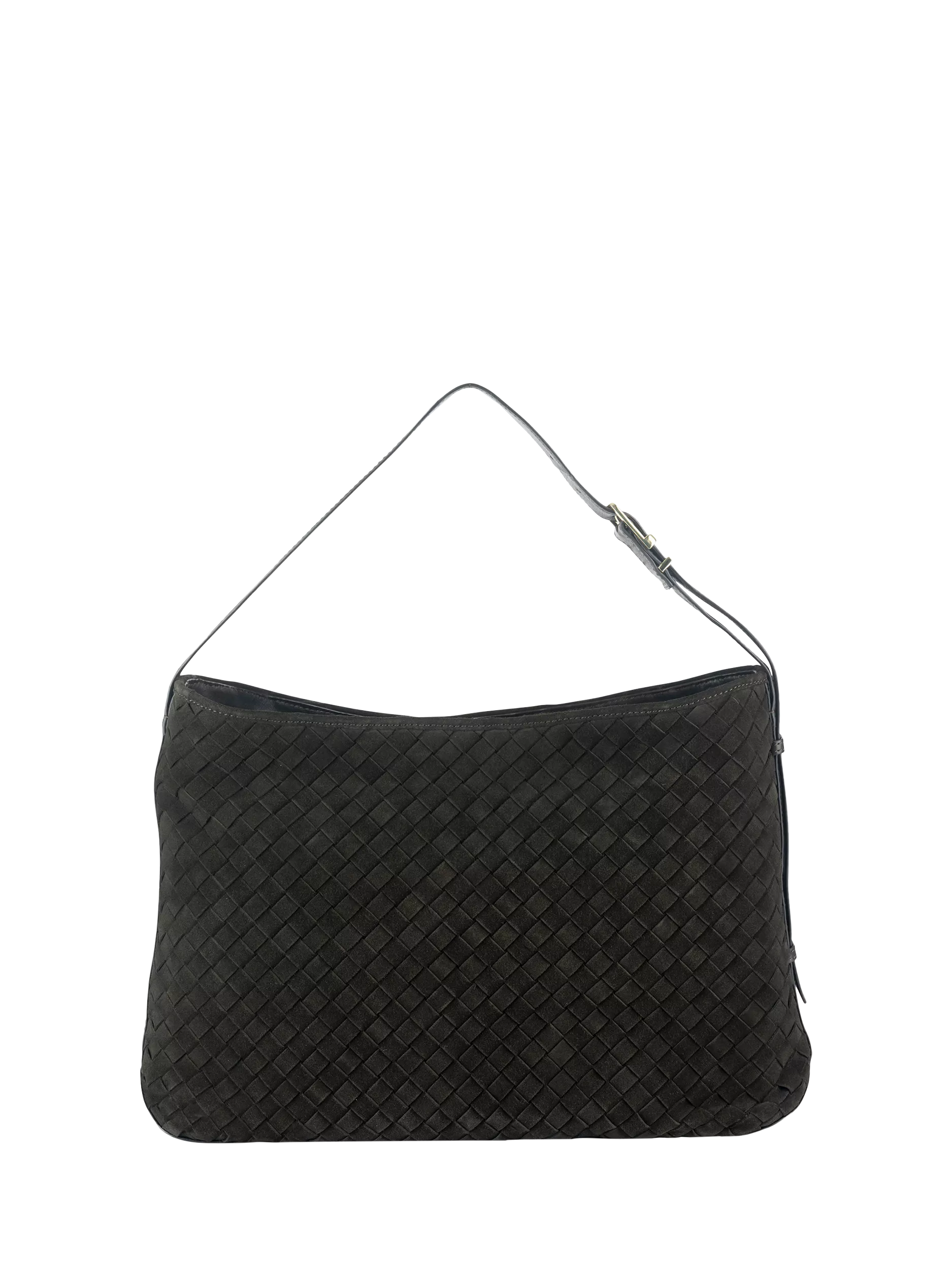 Apatchy London Holly woven suede handbag chocolate (British brand)