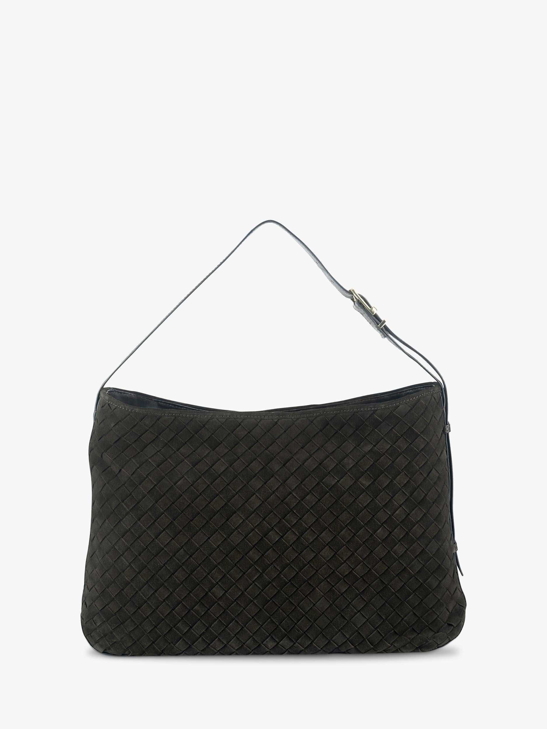 Apatchy London Holly woven suede handbag chocolate (British brand)