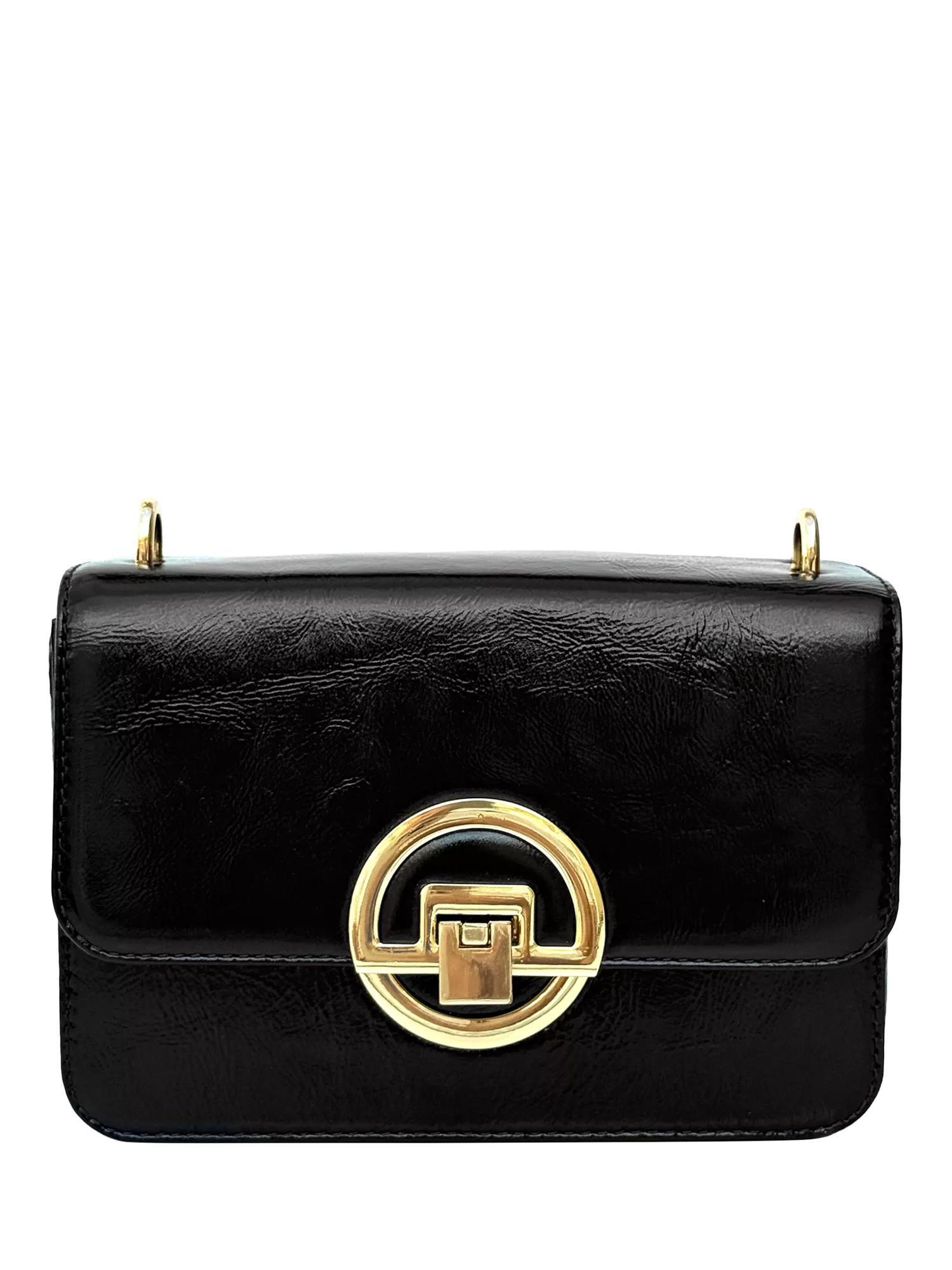 Apatchy London Tilly leather shoulder bag, crinkle patent - British product