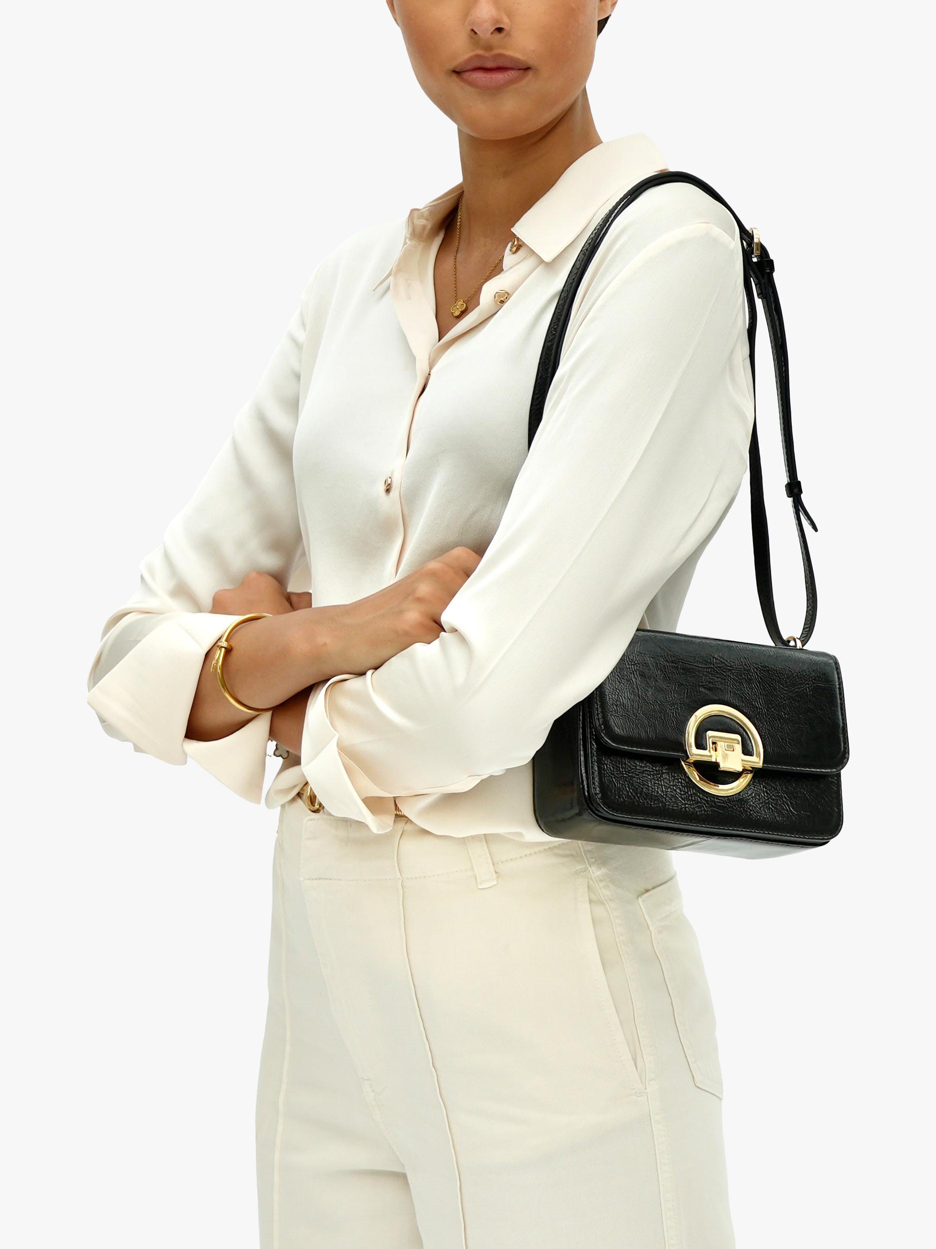 Apatchy London Tilly leather shoulder bag, crinkle patent - British product