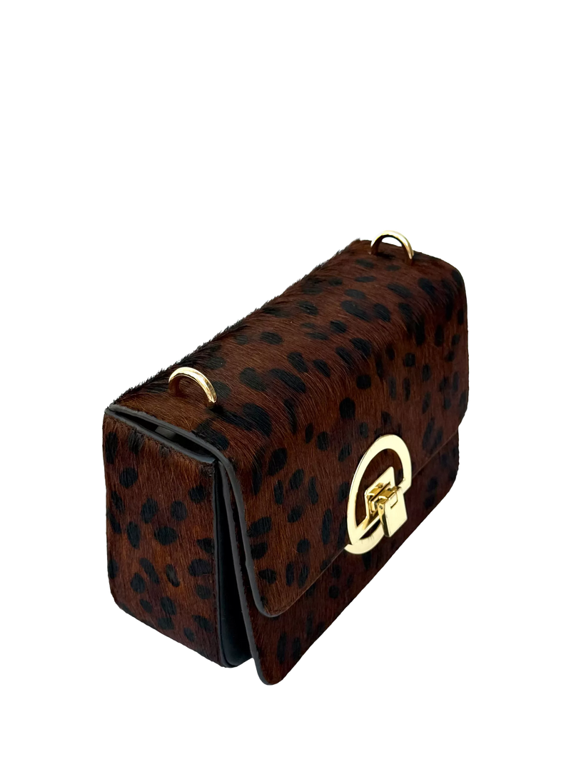 Apatchy London brown leopard shoulder bag - British product