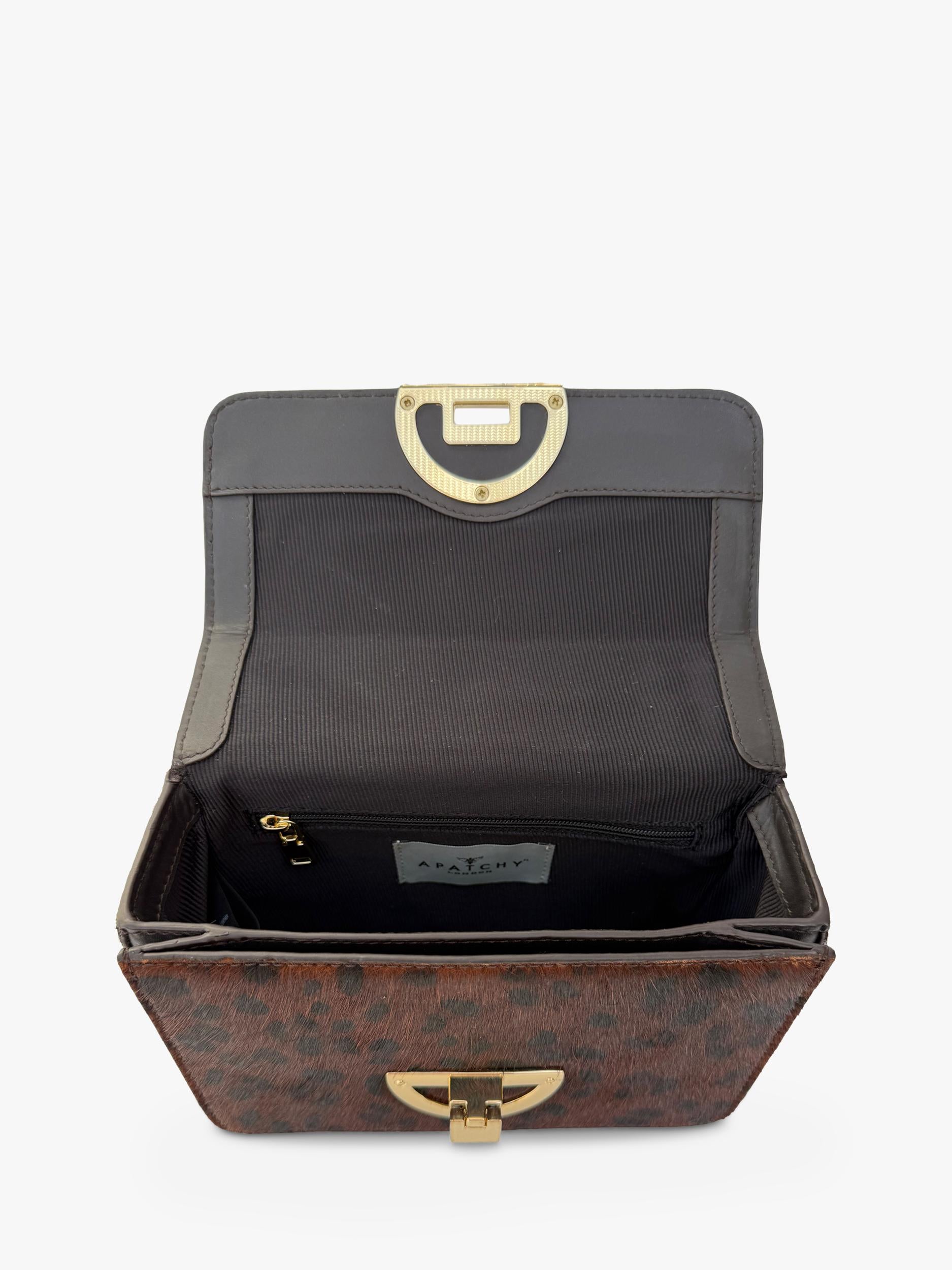 Apatchy London brown leopard shoulder bag - British product
