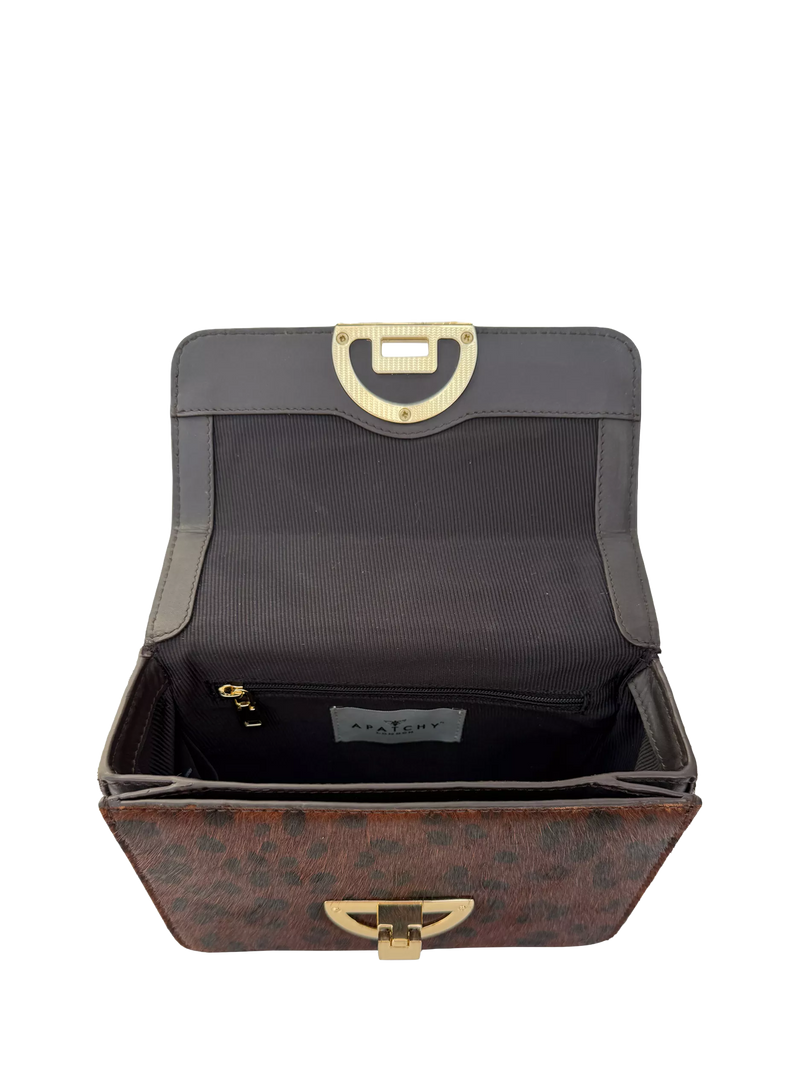 Apatchy London brown leopard shoulder bag - British product