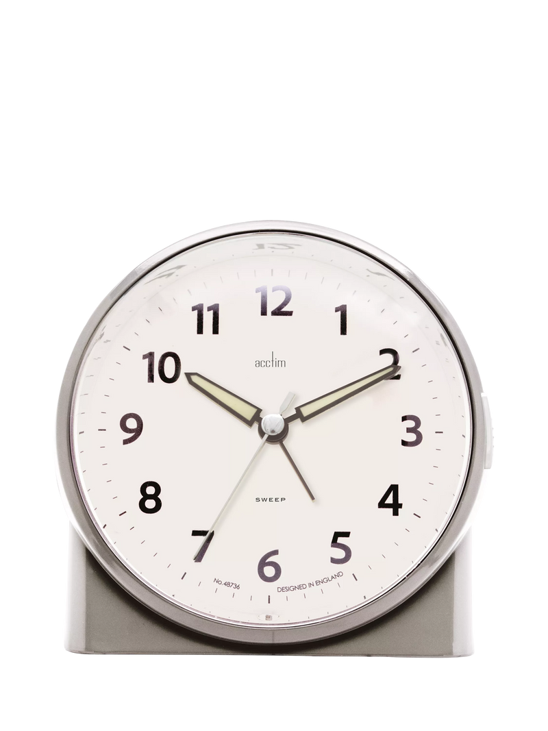 Acctim Grace Non-Ticking Sweep Analogue Alarm Clock