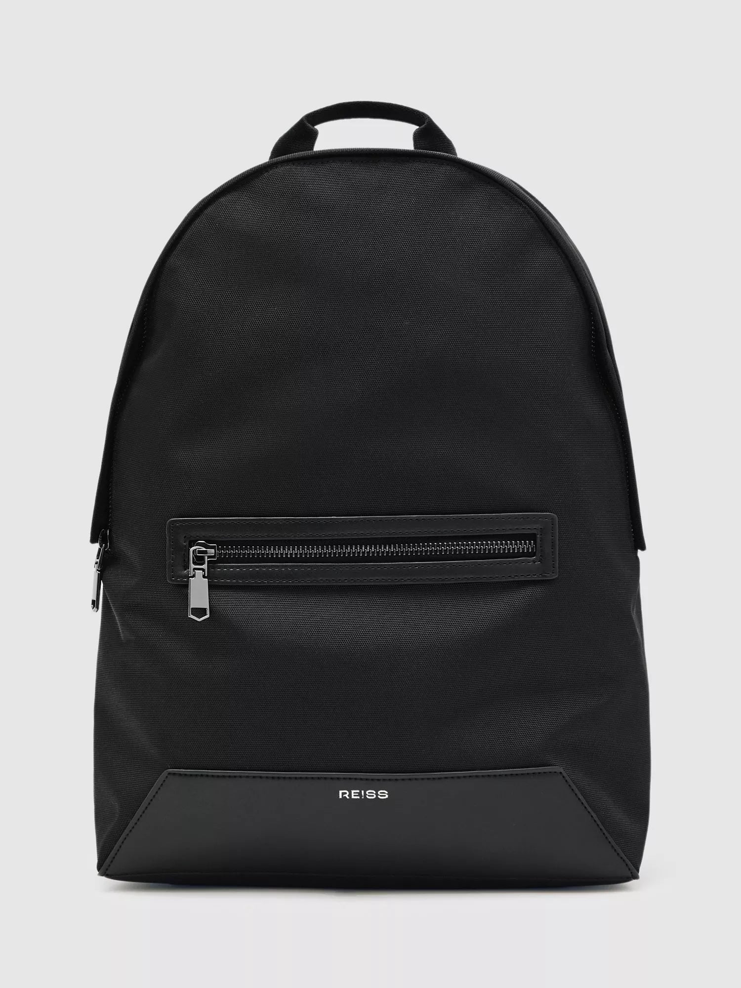 Reiss Allen Woven Backpack Black with zip, imported from the UK