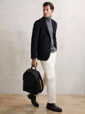 Reiss Allen Woven Backpack Black with zip, imported from the UK