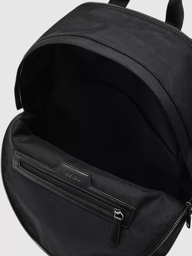 Reiss Allen Woven Backpack Black with zip, imported from the UK