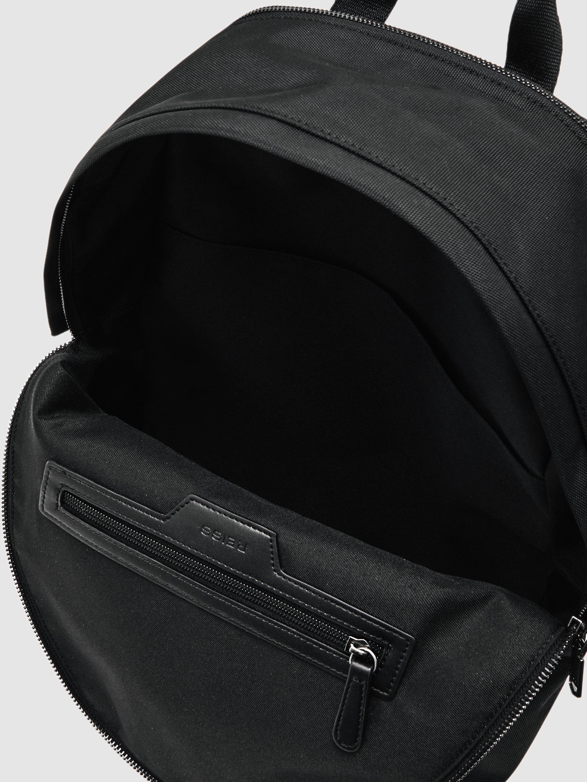 Reiss Allen Woven Backpack Black with zip, imported from the UK
