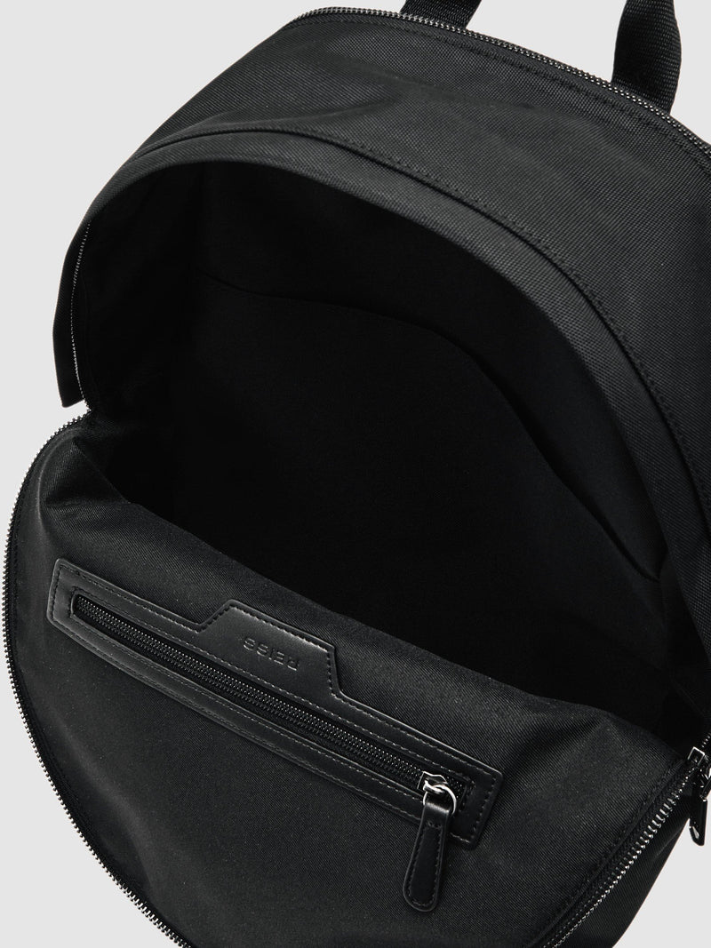 Reiss Allen Woven Backpack Black with zip, imported from the UK