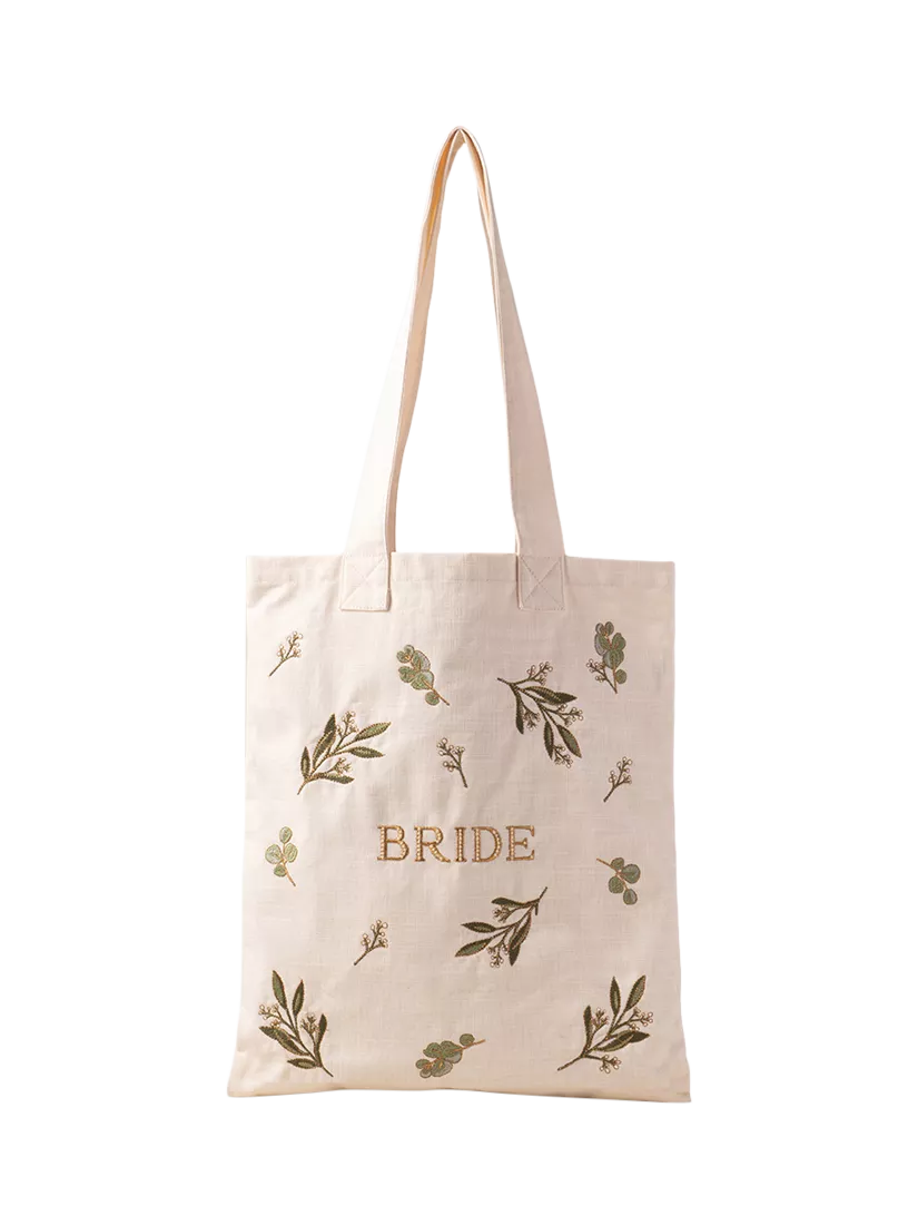 Elizabeth Scarlett olive branch bride cotton tote bag, imported from the UK