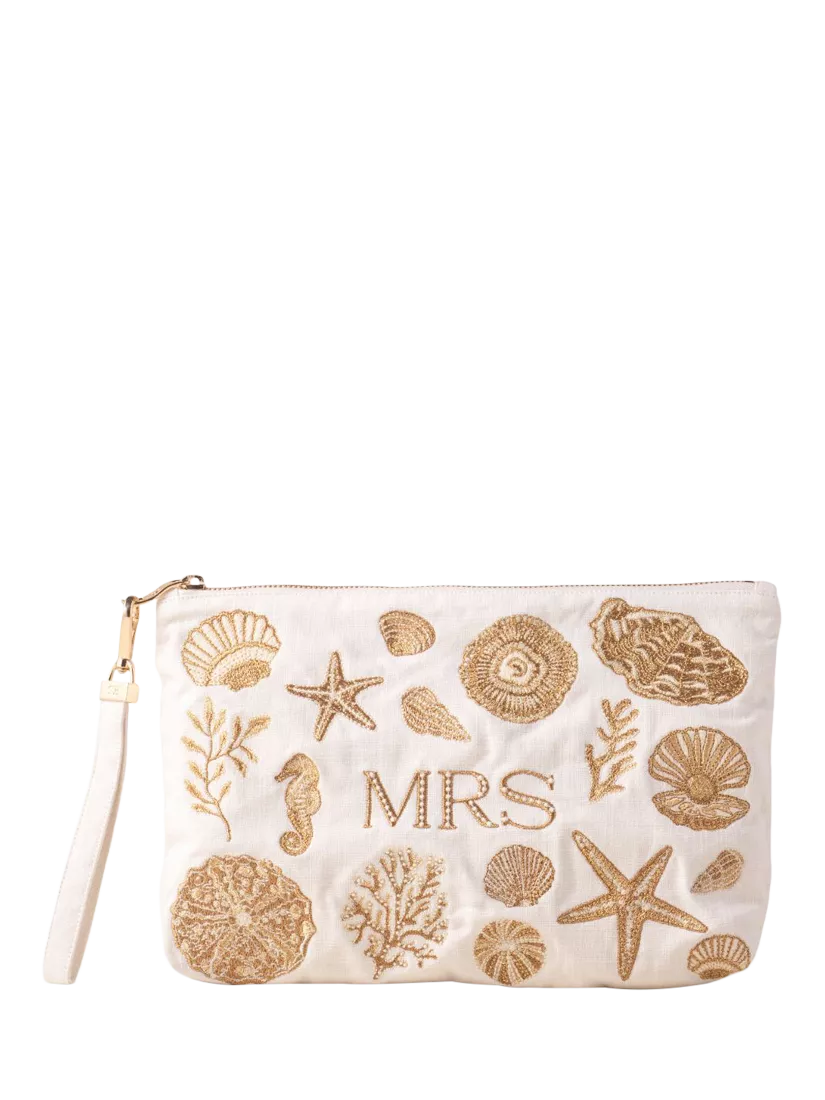 Elizabeth Scarlett Mrs Seashell organic cotton pouch - British product