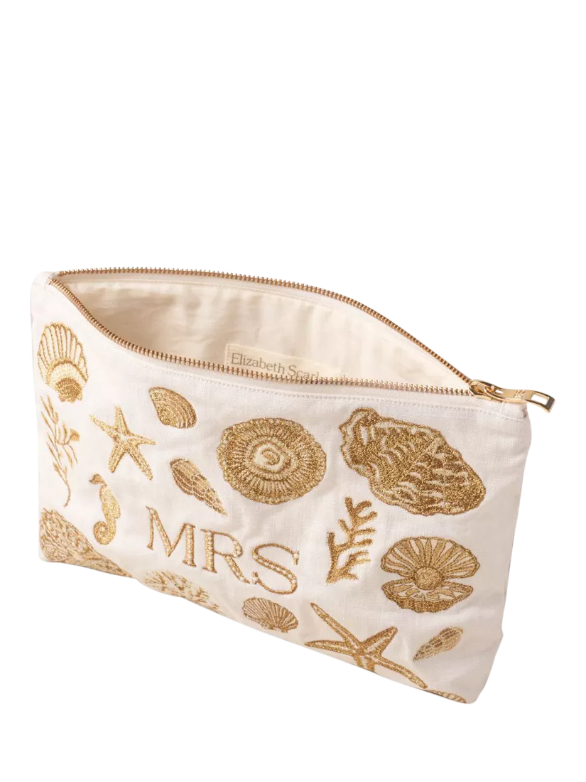 Elizabeth Scarlett Mrs Seashell organic cotton pouch - British product