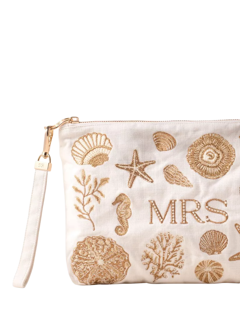 Elizabeth Scarlett Mrs Seashell organic cotton pouch - British product