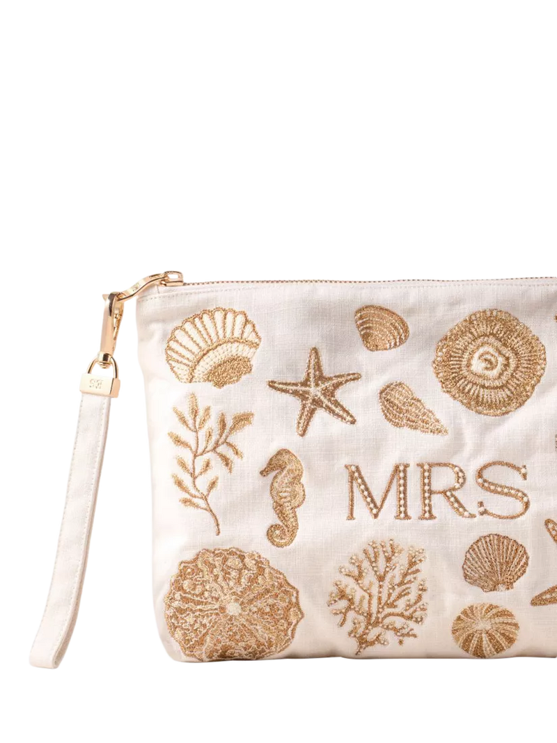 Elizabeth Scarlett Mrs Seashell organic cotton pouch - British product