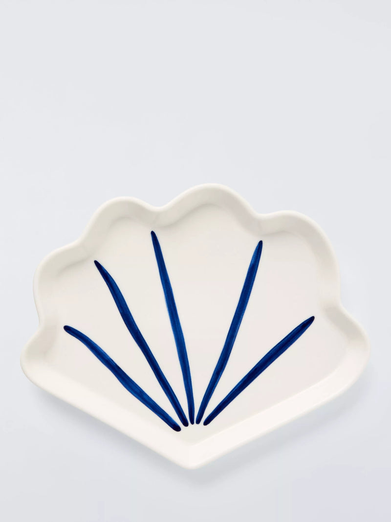 John Lewis hand painted stoneware shell side plate 21.5cm, UK version