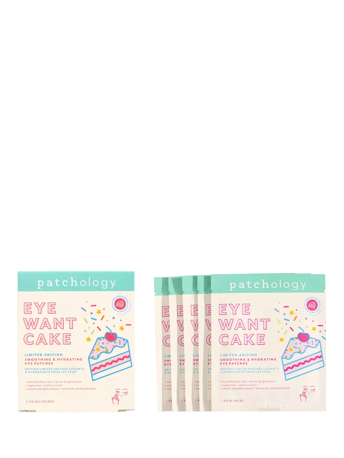 Patchology eye gels limited edition 5 pack, imported from the UK