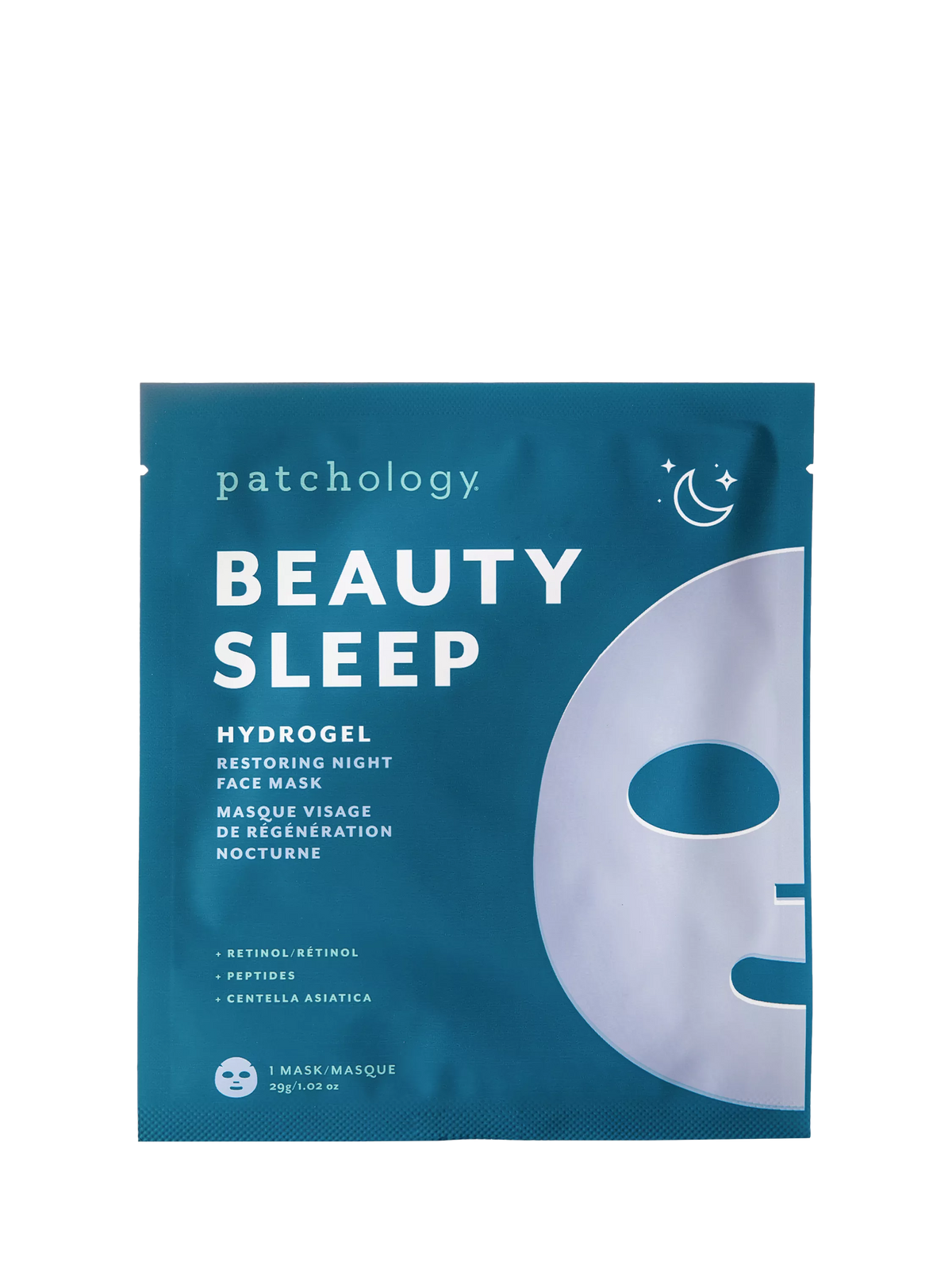 Patchology hydrogel restoring night face mask, single - British product