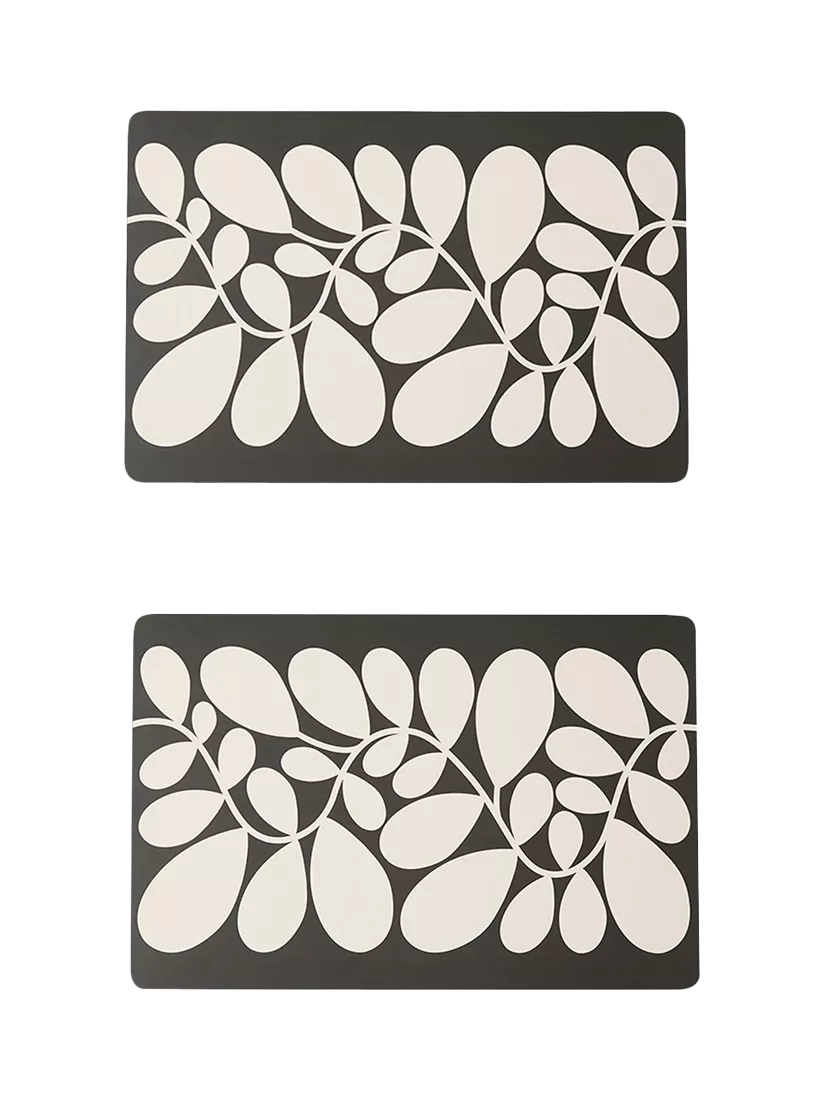Orla Kiely Sycamore Stripe placemats set of two large black and white - British product