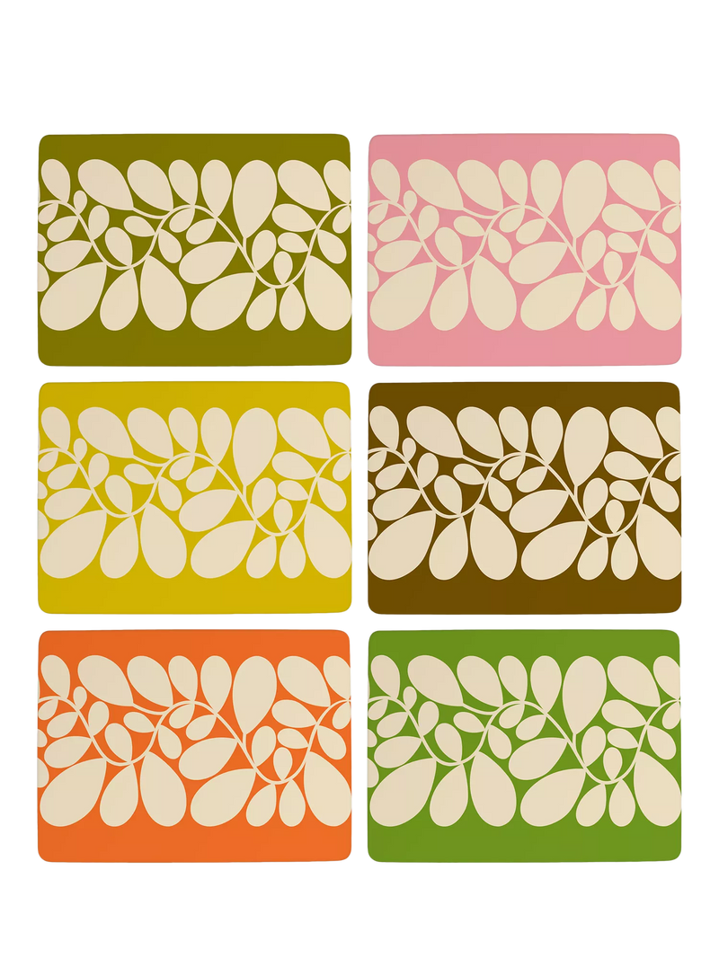 Orla Kiely Sycamore Stripe cork-backed placemat set of 6 - British product
