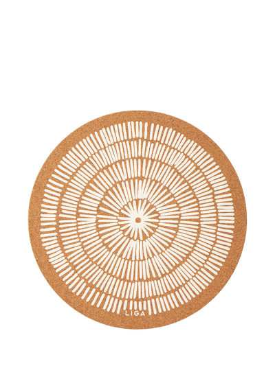 John Lewis LIGA Sandy White Cork Round Placemats, Natural, Set of 4- Buy online at McGrocer