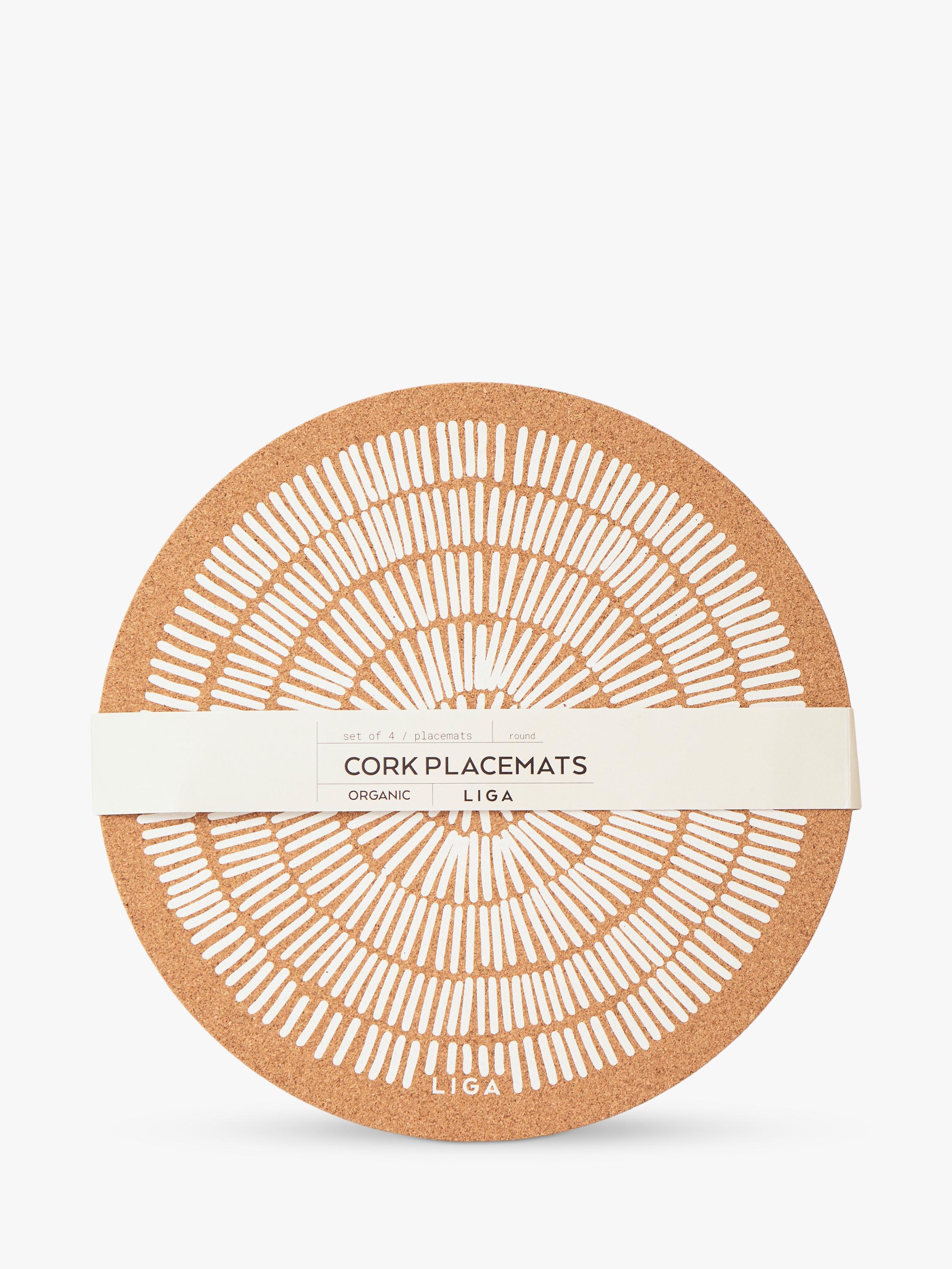 LIGA round cork placemats 30cm set of 4 - British product