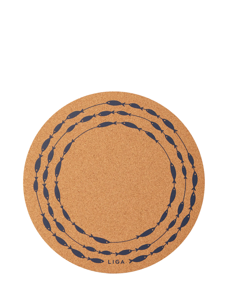 LIGA cork round placemats set of 4 natural, UK version