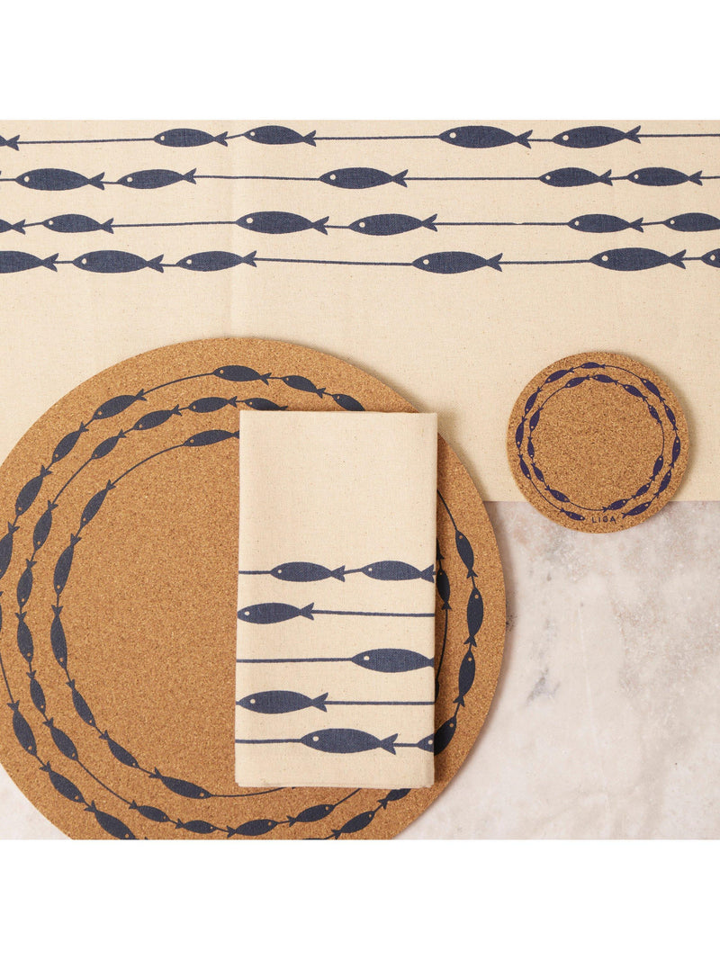LIGA cork round placemats set of 4 natural, UK version