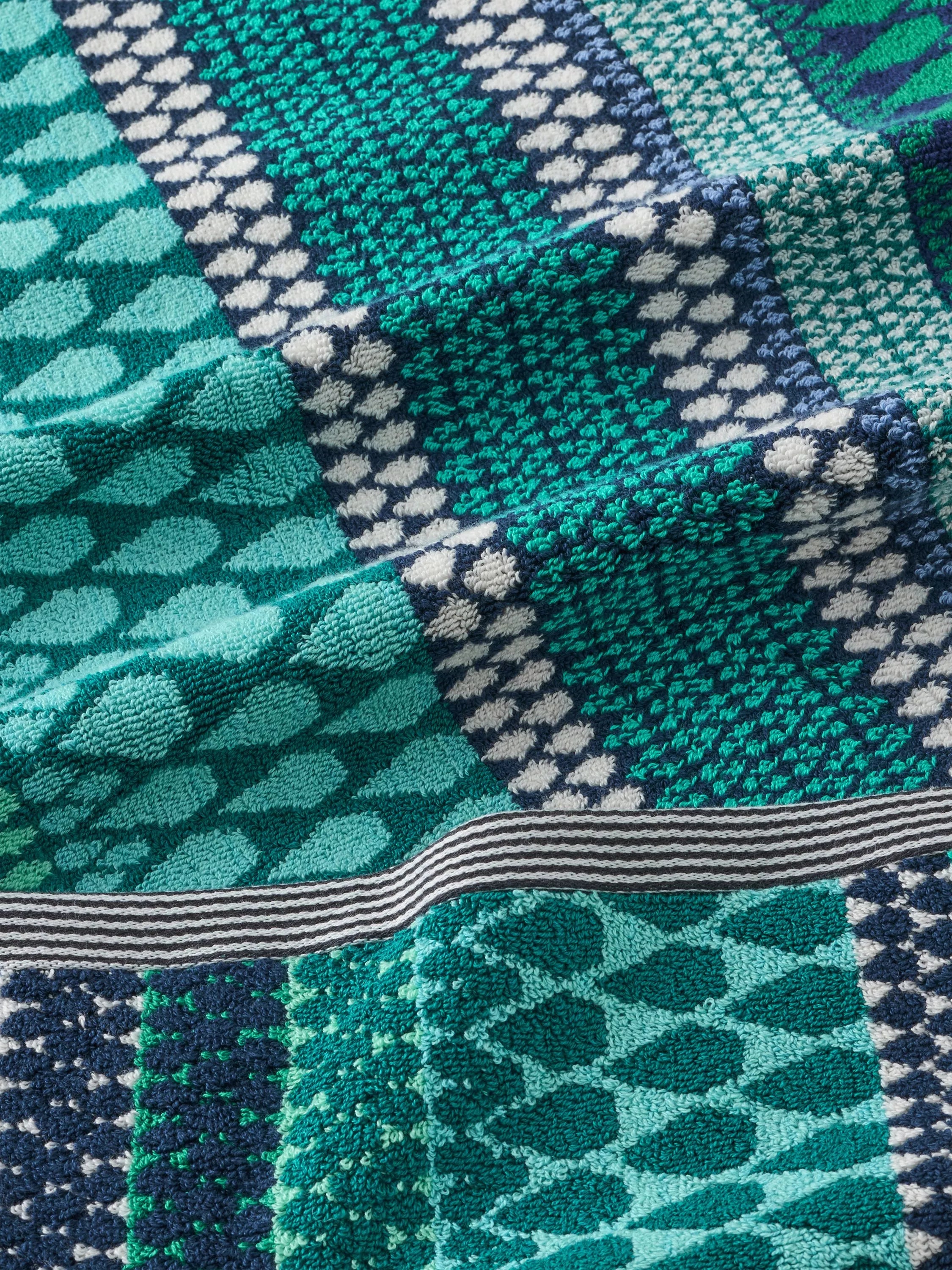 Margo Selby Olivia bath mat blue multi 80x50cm (British brand)