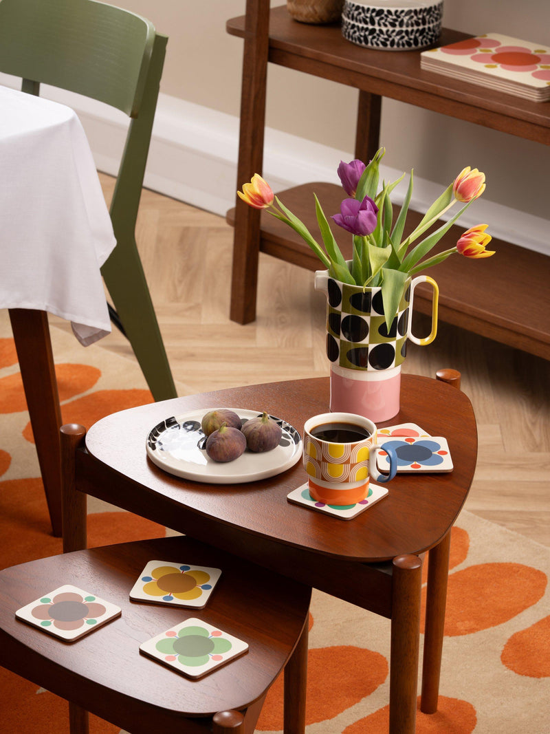 Orla Kiely atomic flower coaster set of 6, UK version