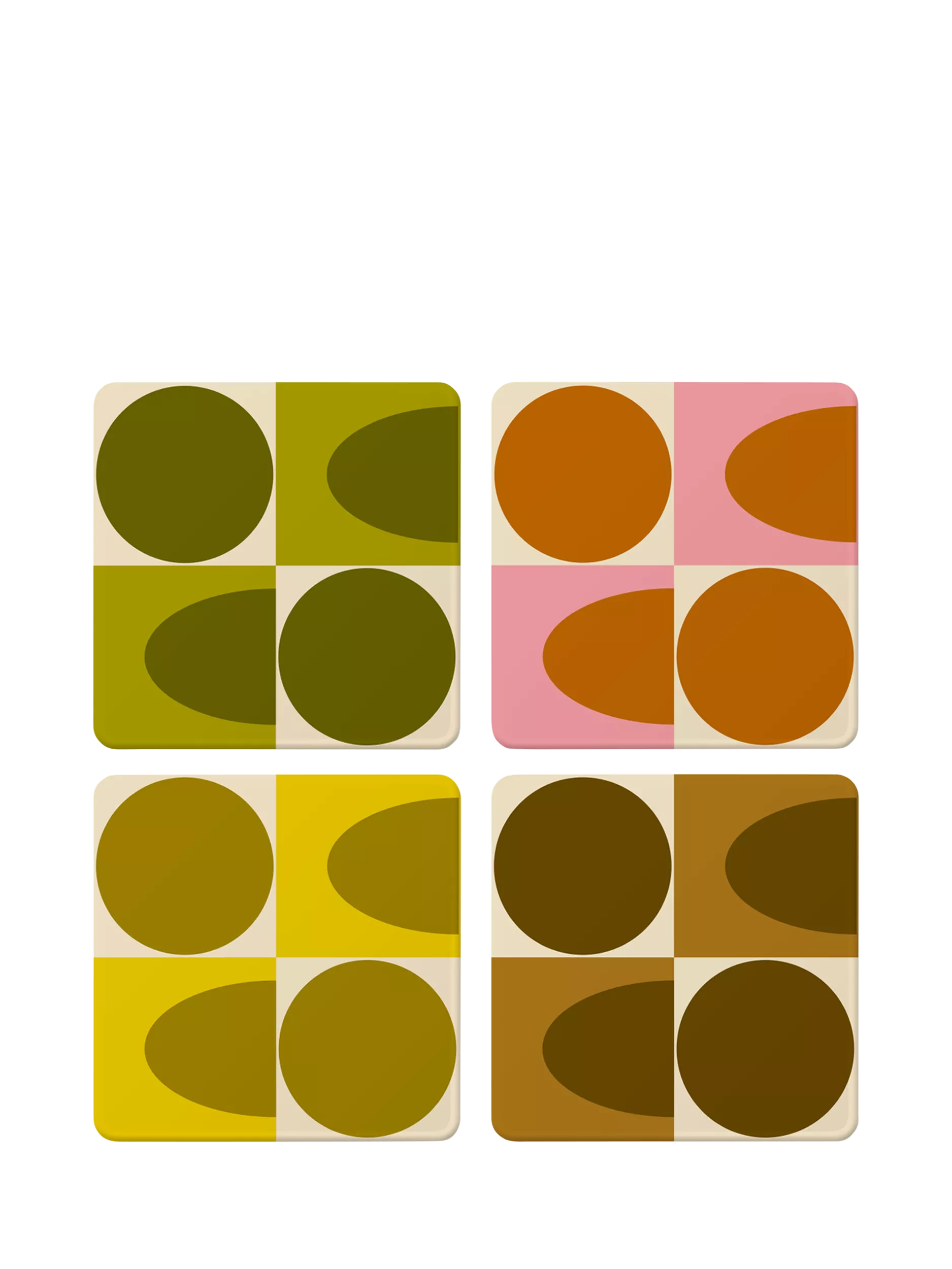 Orla Kiely square coasters set of 4, imported from the UK