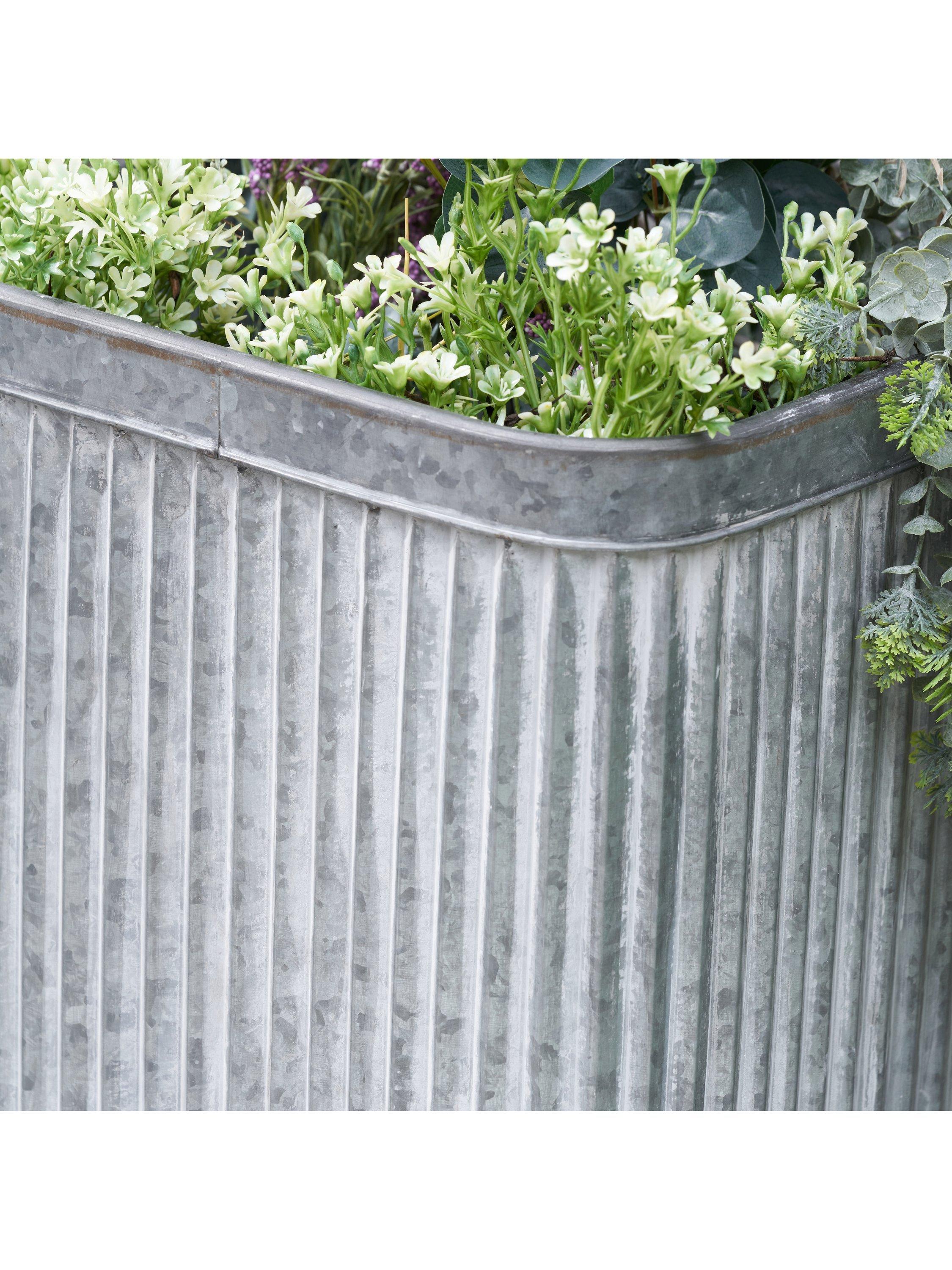 Pacific square zinc planters set of two sizes, UK version