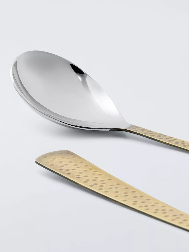 John Lewis hammered gold serving spoons set of 2, imported from the UK