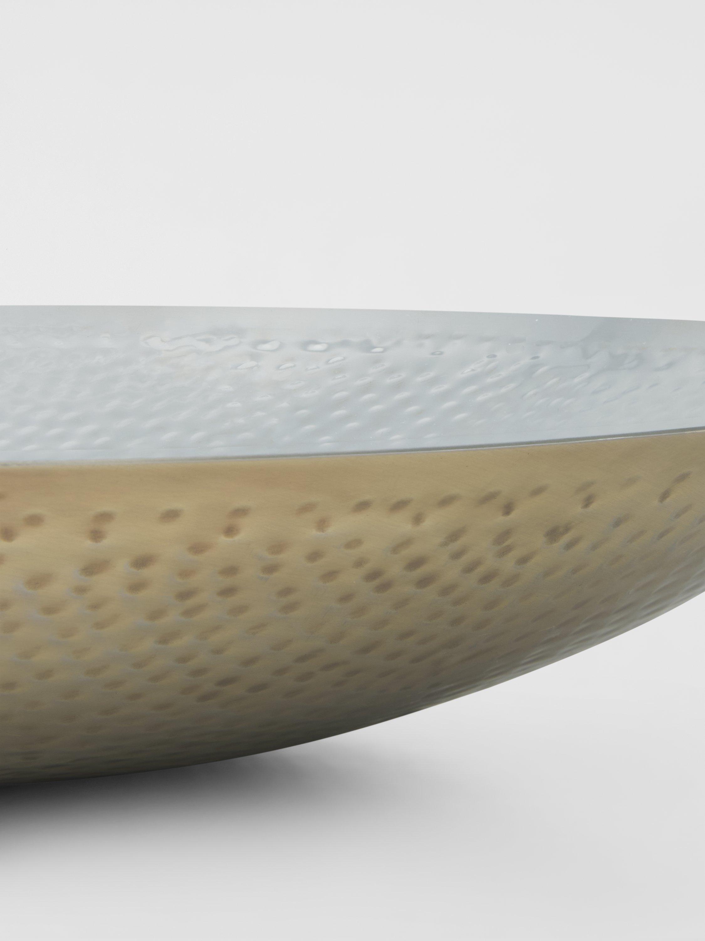 John Lewis hammered serving plate gold and silver 36cm (British brand)