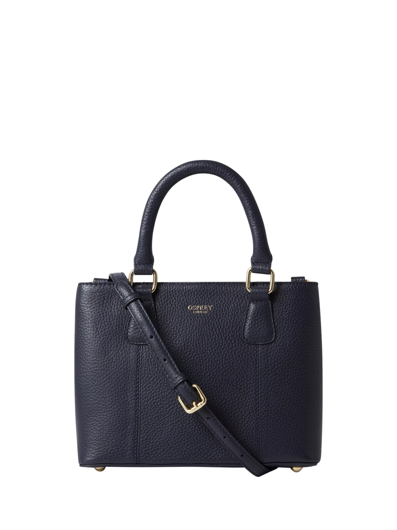 Osprey London The Adaline Mini Leather Grab Bag, Navy