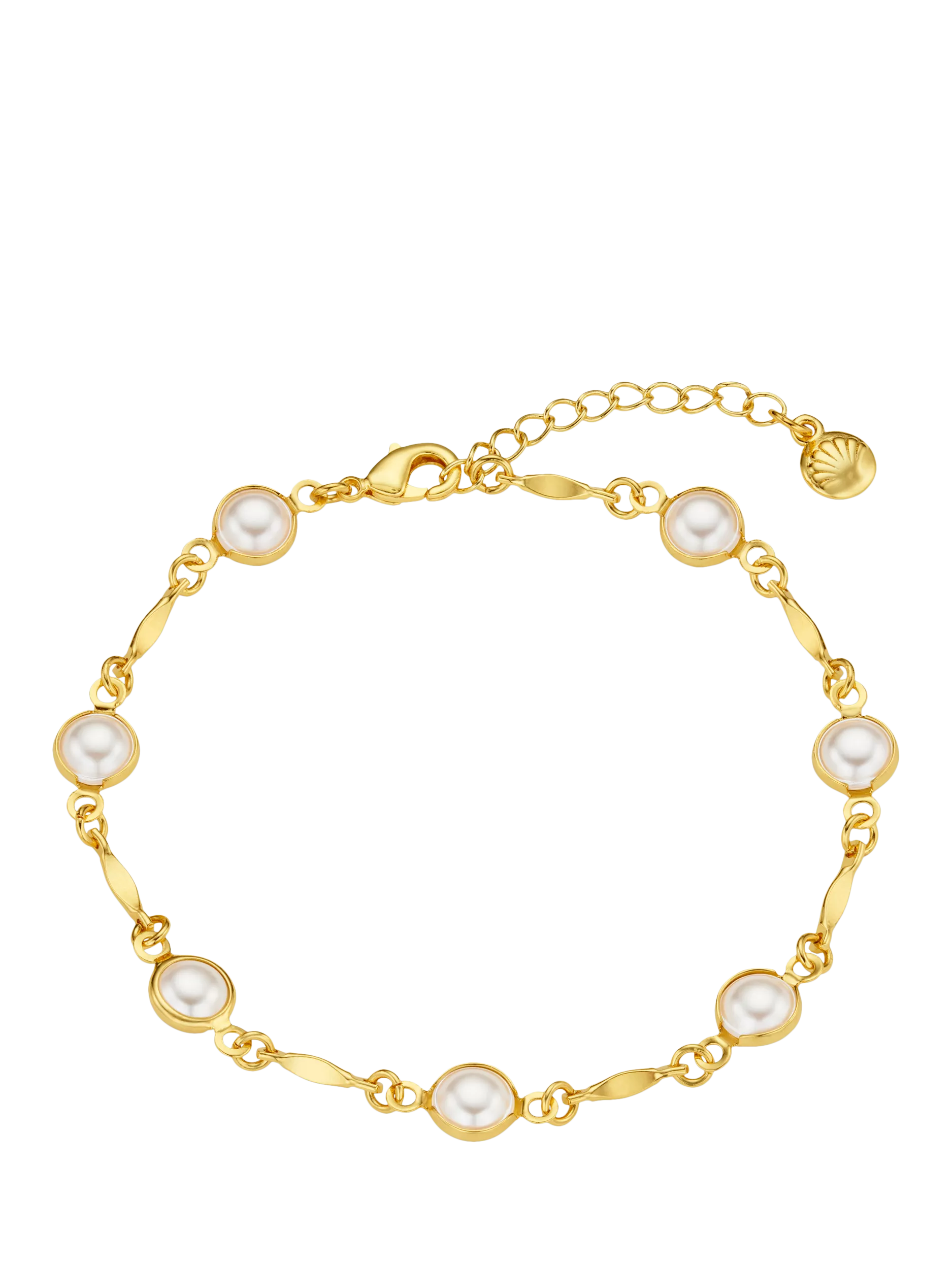 Orelia Rose Water Opal Link Chain Bracelet Gold/Pink