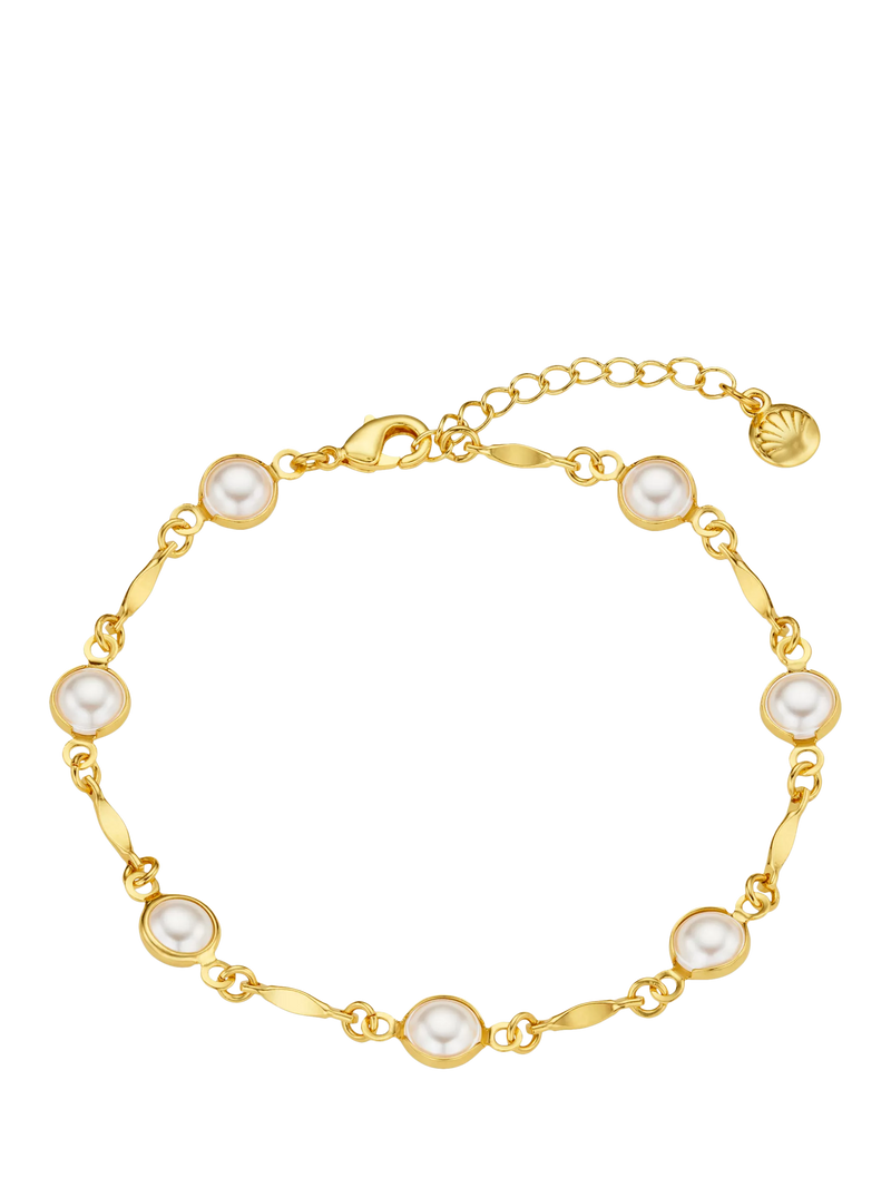 Orelia Rose Water Opal Link Chain Bracelet Gold/Pink