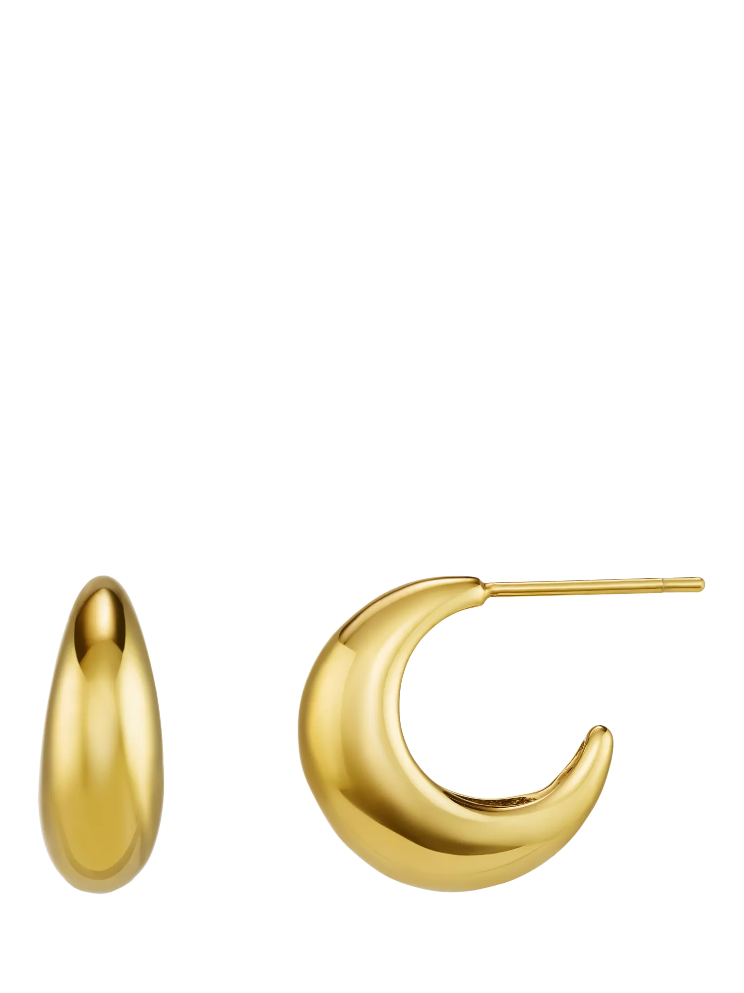 Orelia LUXE tapered dome hoop earrings pale gold, imported from the UK
