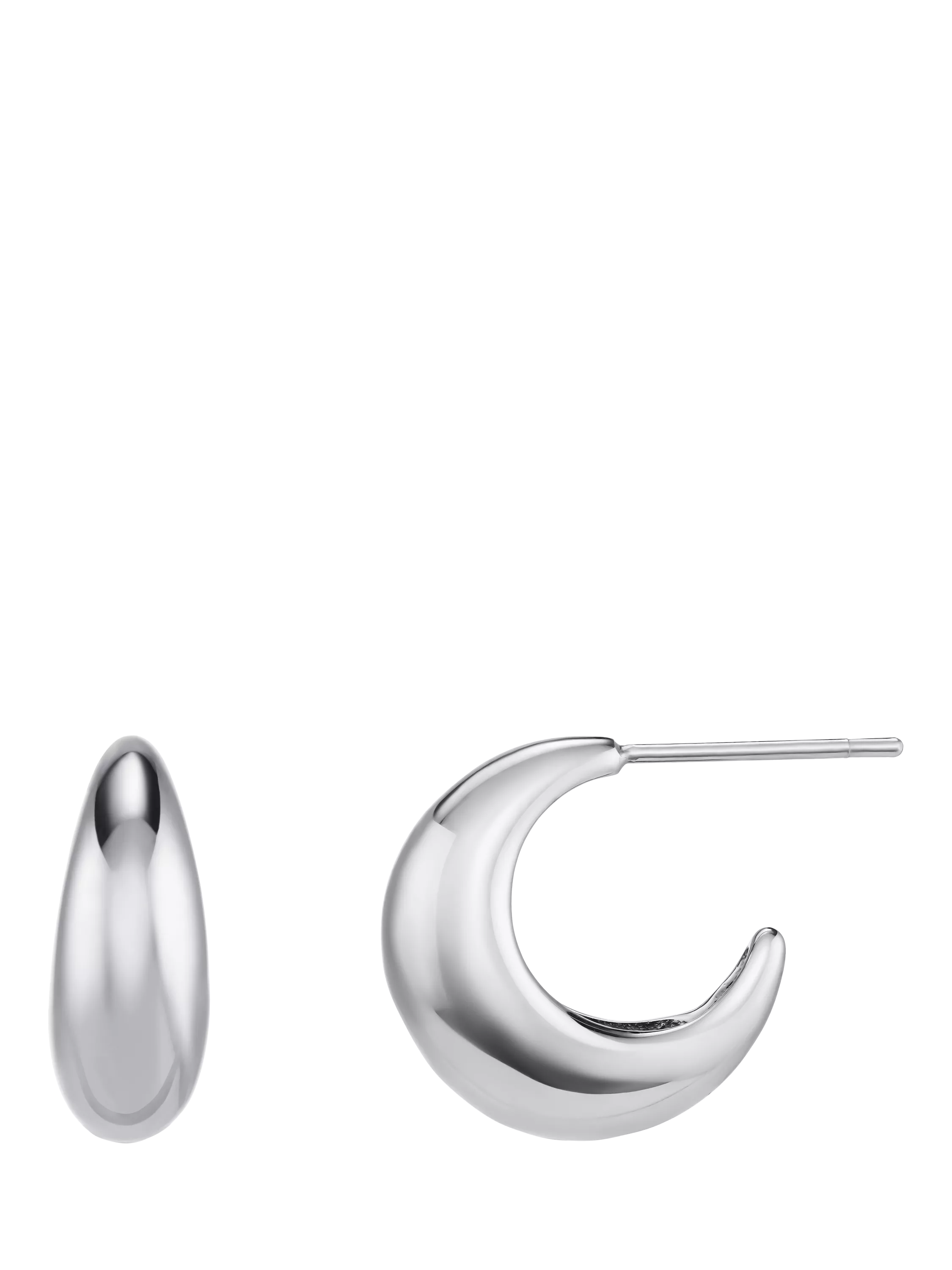Orelia LUXE Tapered Dome Hoop Earrings silver, UK version