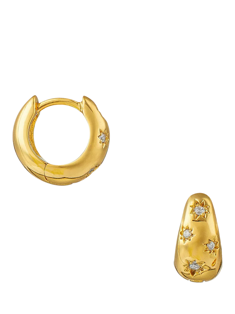 Orelia crystal starburst huggie hoop earrings 11x6mm (British brand)