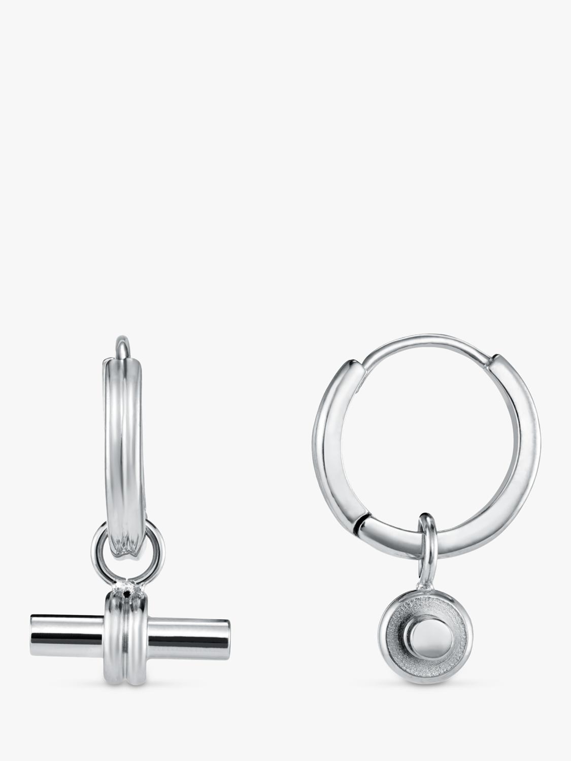 Orelia LUXE linear T-Bar drop hoop earrings, imported from the UK