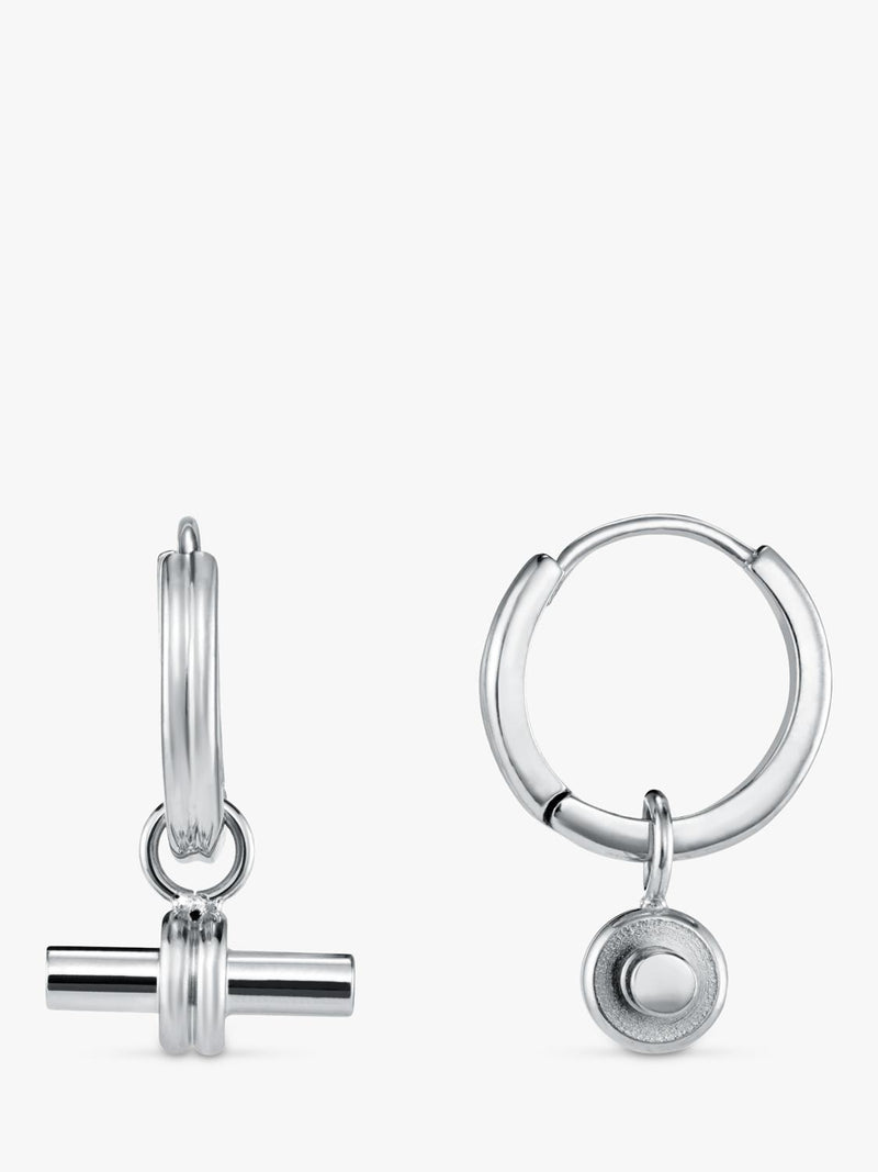 Orelia LUXE linear T-Bar drop hoop earrings, imported from the UK