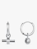 Orelia LUXE linear T-Bar drop hoop earrings, imported from the UK