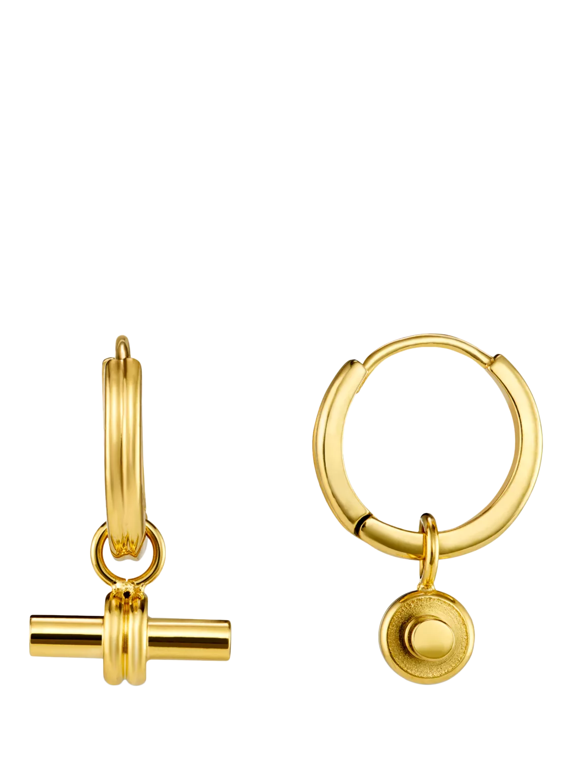 Orelia LUXE linear T-Bar drop hoop earrings, imported from the UK