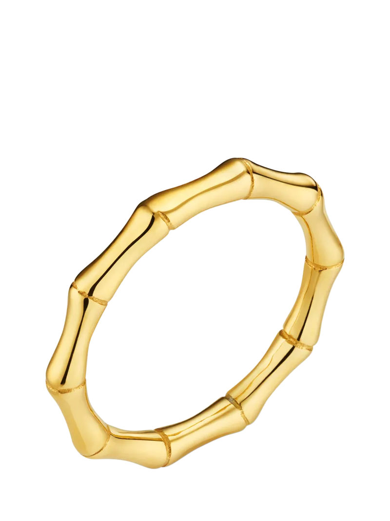 Orelia bamboo ring pale gold small medium, UK version