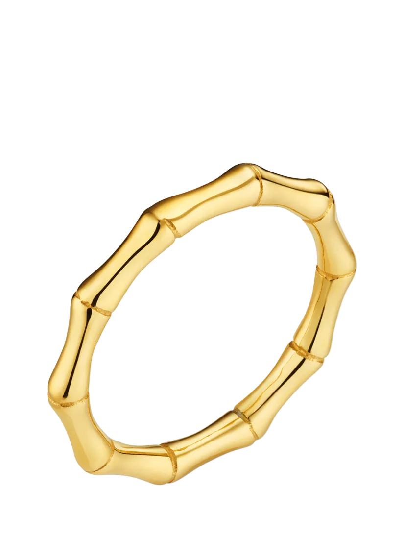 Orelia bamboo ring pale gold small medium, UK version